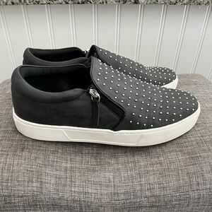 Black Studded Slip-On Sneakers